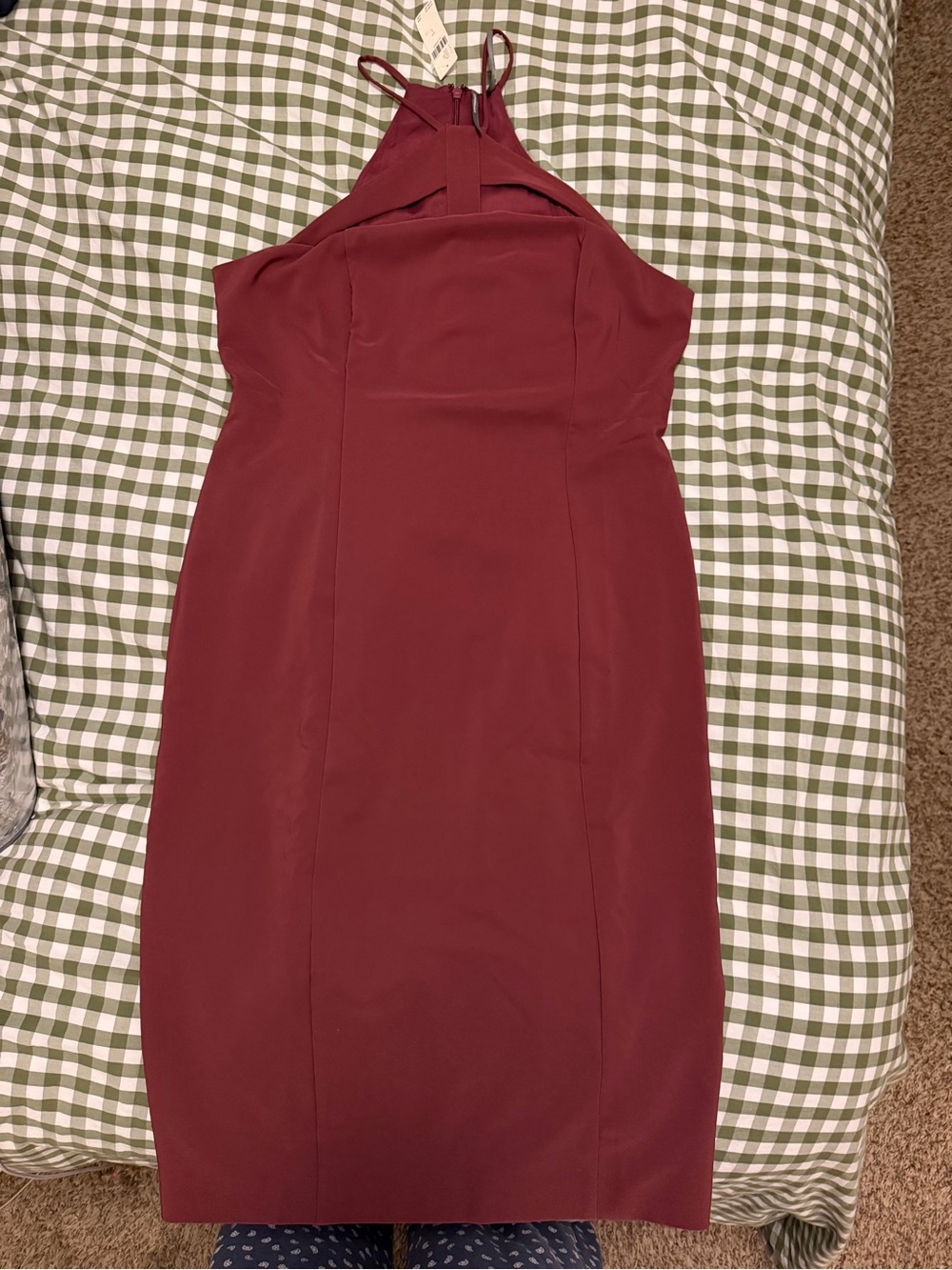 Anthropologie Sleeveless Halter Midi Dress in Wine